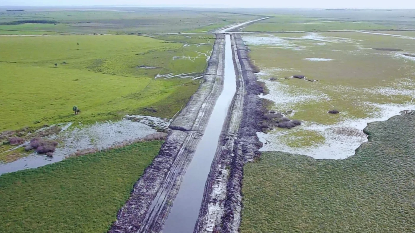 Avanza la obra para regular el sistema hídrico en los Bañados de Rocha